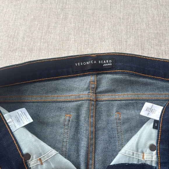 Veronica Beard Brooke Skinny Mid Rise Denim Jean Size 28 Dark Wash raw‎ hem - Picture 5 of 14